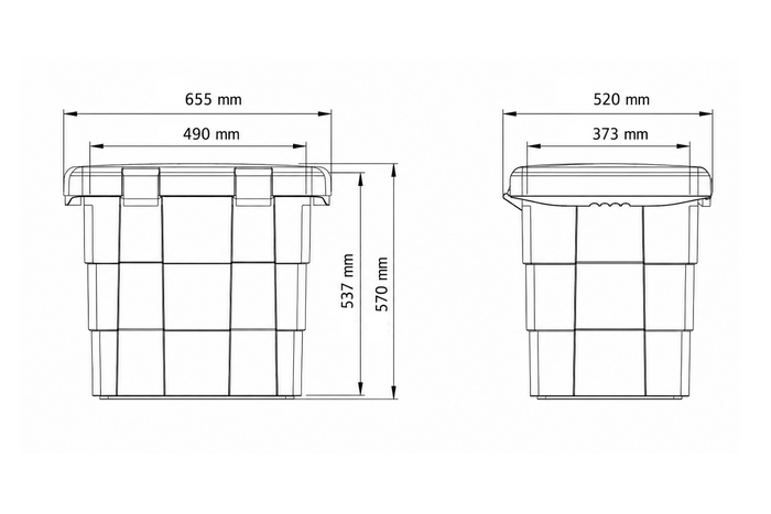 DAKEN 86004 PITBOX кутия за инструменти контейнер за пясък, пътна сол 655x570x520 мм 108.5 л