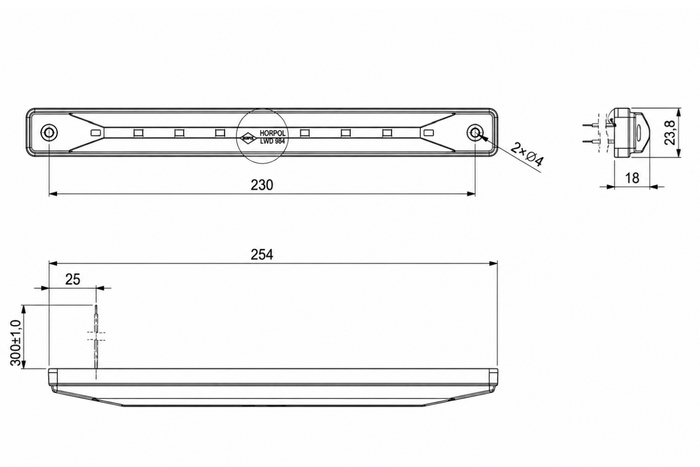HORPOL LWD984 LED интериорна лампа за кола 200lm