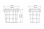 DAKEN 86004 PITBOX кутия за инструменти контейнер за пясък, пътна сол 655x570x520 мм 108.5 л